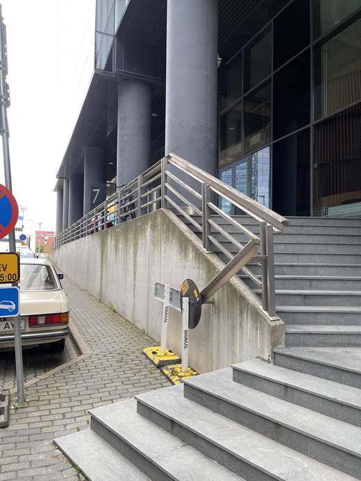 Steps to the building entrance